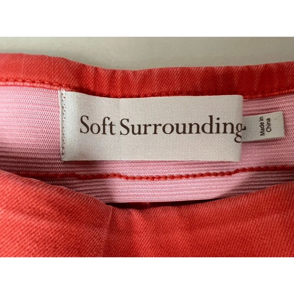 NWT Soft Surroundings the Ultimate Straight Leg Crop Pant Orange SZ L 14/16